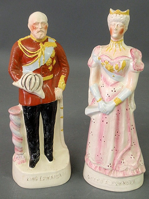 Appraisal: Two Staffordshire figures Queen Alexandra and King Edward VII h