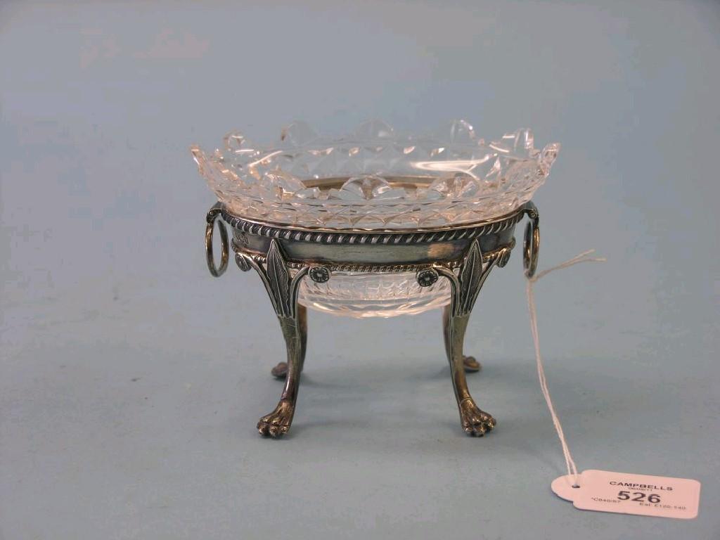 Appraisal: An Edward VII silver-mounted glass sweetmeat dish oval cut dish