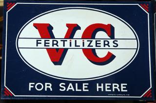 Appraisal: Fertilizer flange sign two sided mint condition x porcelain paint