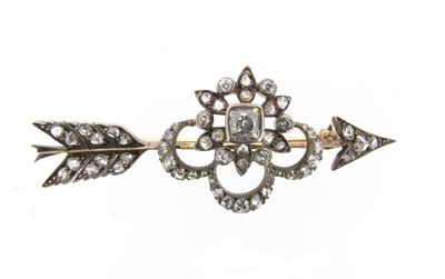 Appraisal: A late Victorian diamond set brooch Formed as an arrow