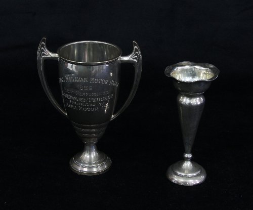 Appraisal: Motoring Interest A silver trophy cup Adie Bros Birmingham inscribed