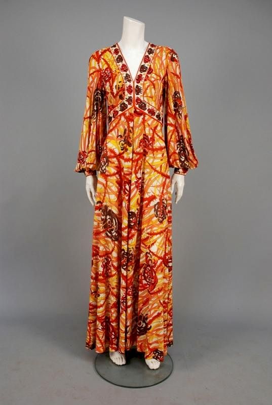 Appraisal: PUCCI PRINTED SILK JERSEY JUMPSUIT c Stylized floral in shades