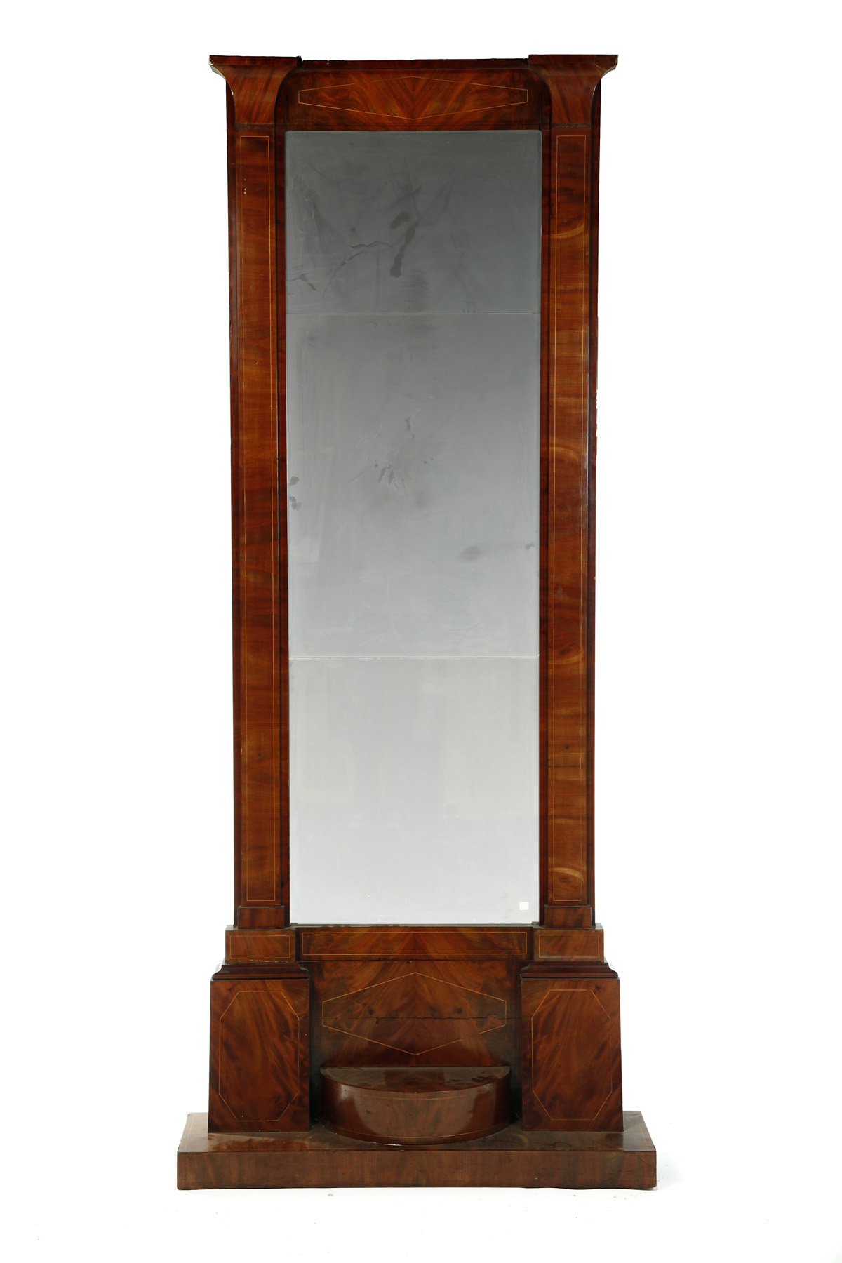 Appraisal: BIEDERMEIER PIER MIRROR European nd quarter- th century mahogany Line