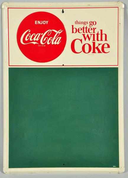 Appraisal: Embossed Tin Coca-Cola Menu Board Description Only light to minimal