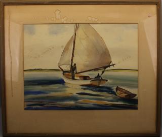 Appraisal: John Ward Massachusetts th C Sailboat W C John Ward