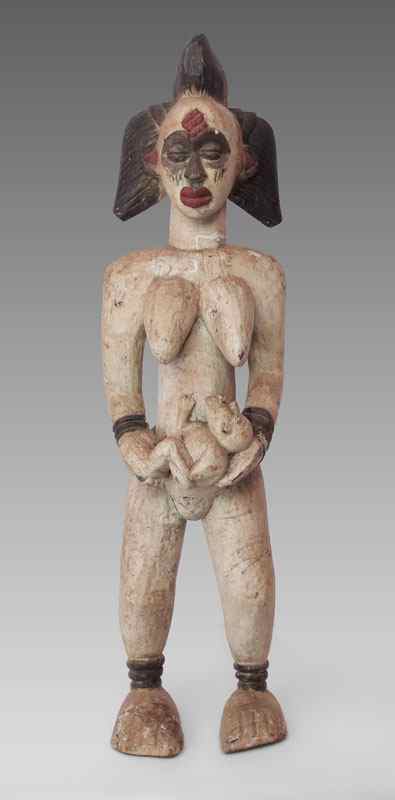 Appraisal: AFRICAN GABON PUNU MATERNITY FIGURINE '' x '' x ''CONDITION