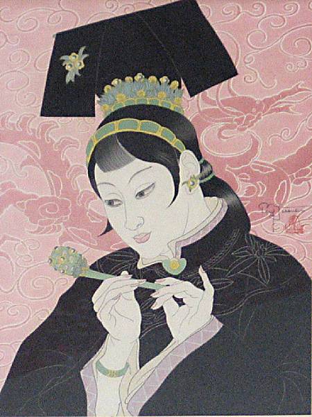 Appraisal: Paul Jacoulet - One modern print Entitled Les Jades Chinoise