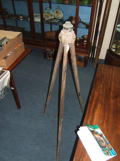 Appraisal: AN TH CENTURY COLLAPSIBLE MAHOGANY AND BRASS THEODOLITE OR LEVEL