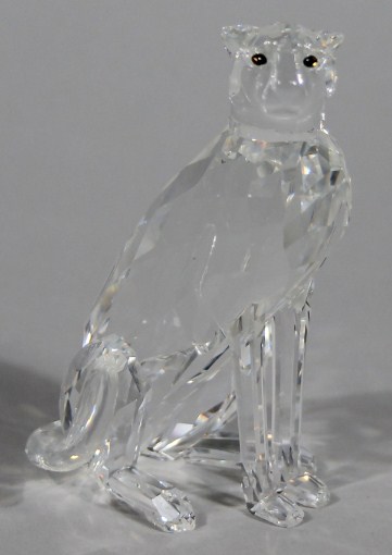 Appraisal: A Swarovski crystal figure of a seated wild cat the