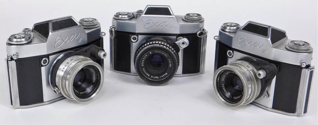 Appraisal: GROUP OF IHAGEE EXA II MM SLR CAMERAS Group of