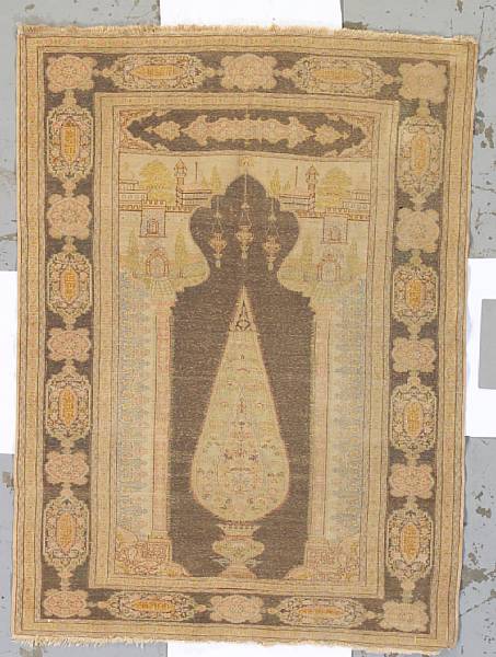 Appraisal: A Turkish silk and metal thread rug Anatolia late th