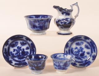 Appraisal: Pcs of Flow Blue Chapoo Ironstone China Six Pieces of