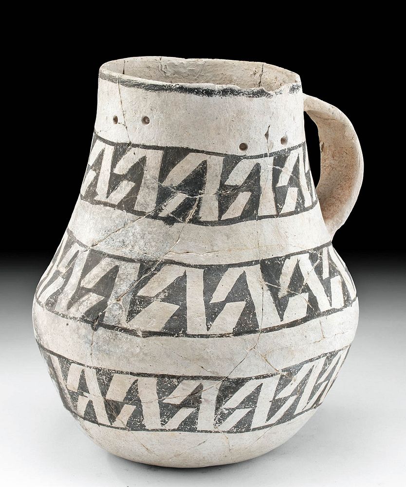 Appraisal: Prehistoric Anasazi Red Mesa Black-on-White Pitcher Native American Southwestern United