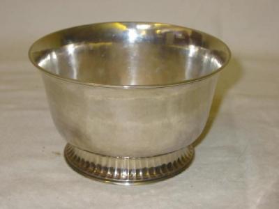 Appraisal: A SUGAR BOWL of spot hammered circular form with reeded