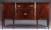 Appraisal: MAHOGANY INLAID HEPPLEWHITE-STYLE SIDEBOARD One long drawer in the center