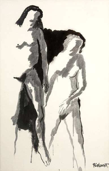 Appraisal: Property from various owners Untitled Study of two figures c