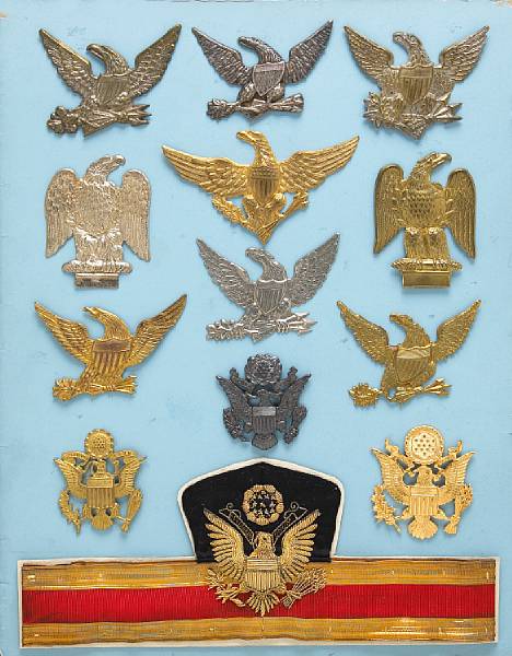 Appraisal: A group of officer's cap eagles th and early th