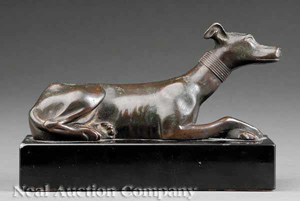 Appraisal: A French Bronze of a Whippet early th c the