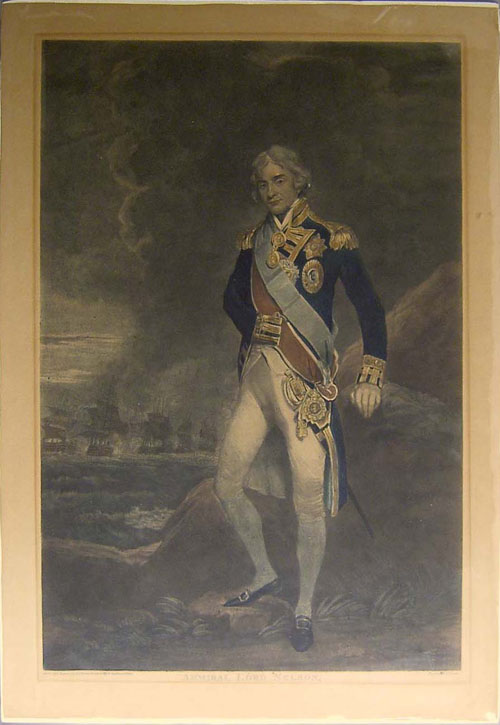 Appraisal: Colored engraving of Admiral Lord Nelson after Hoppner x