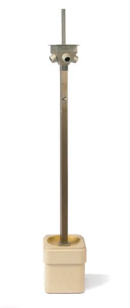 Appraisal: A brass and weighted floor lamp with shade height ft