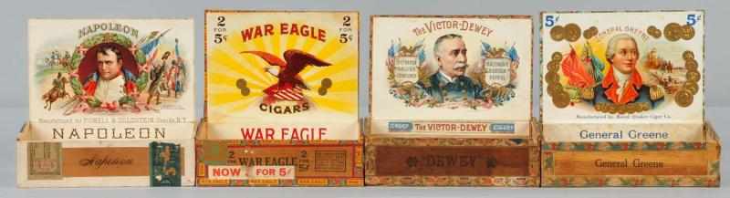 Appraisal: Lot of War Military Related Cigar Boxes Description Includes Victor-Dewey