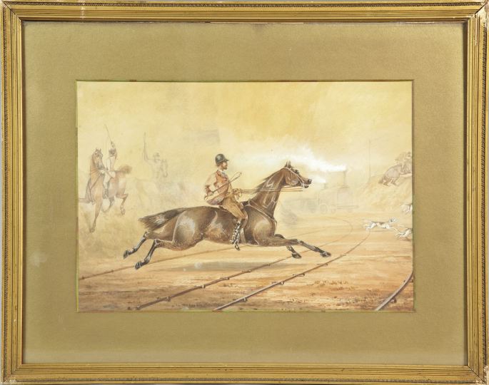 Appraisal: British School Mid- th Century The Hunt watercolor on paper