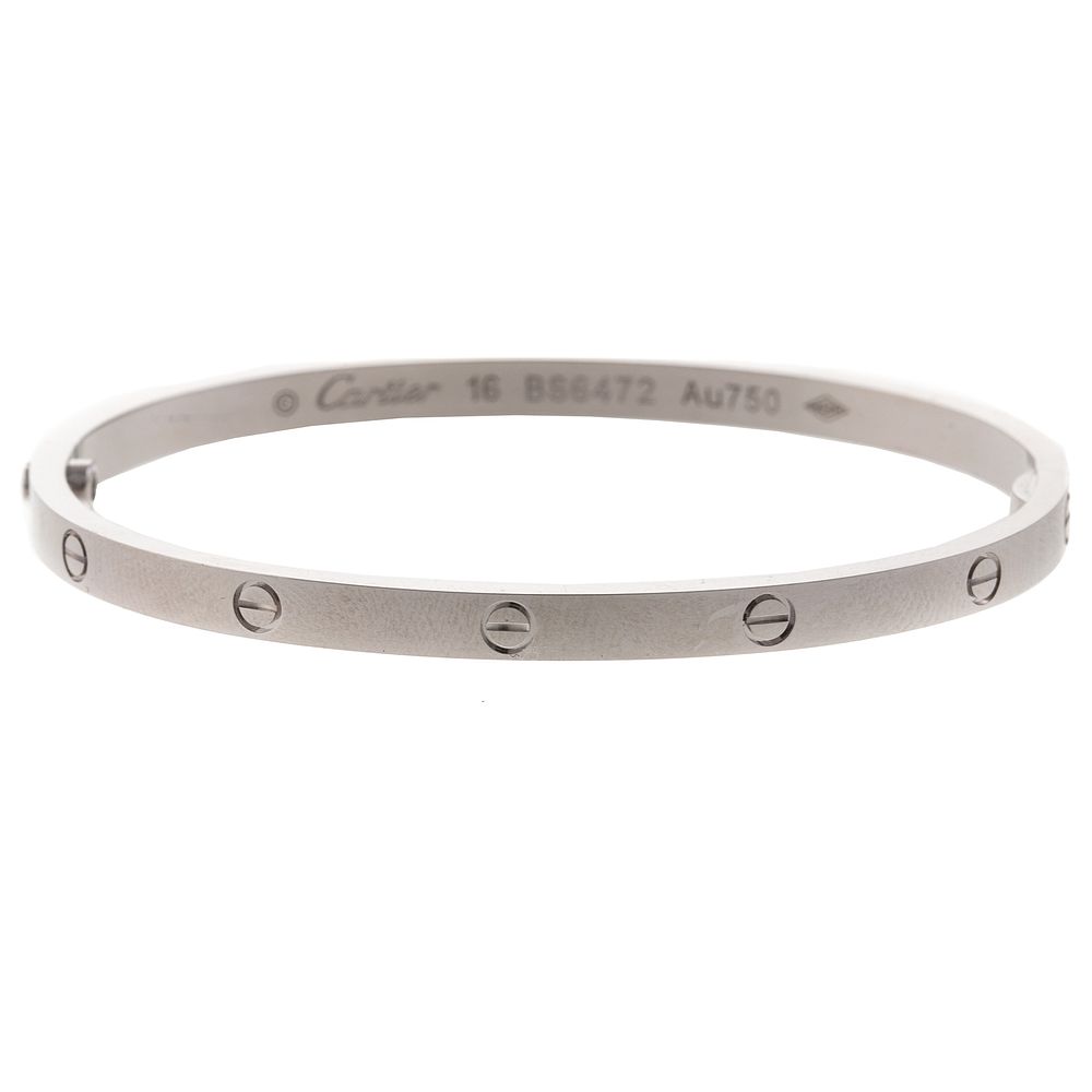 Appraisal: A Cartier Love Bracelet in K White Size K white