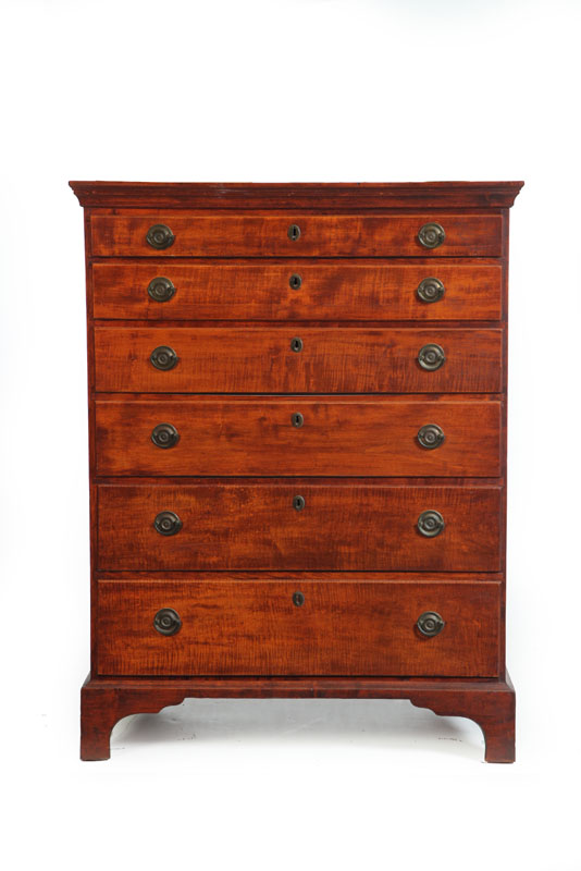 Appraisal: CHIPPENDALE TALL CHEST OF DRAWERS New England possibly Rhode Island