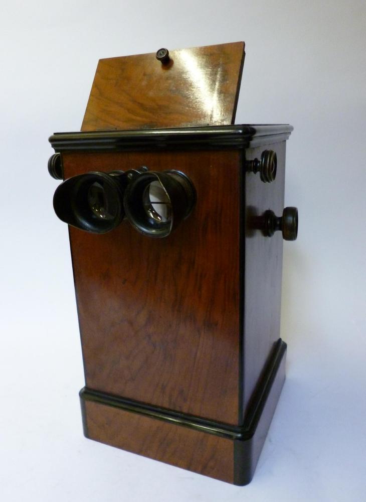 Appraisal: A LATE VICTORIAN CABINET TELESCOPE in walnut and part ebonised