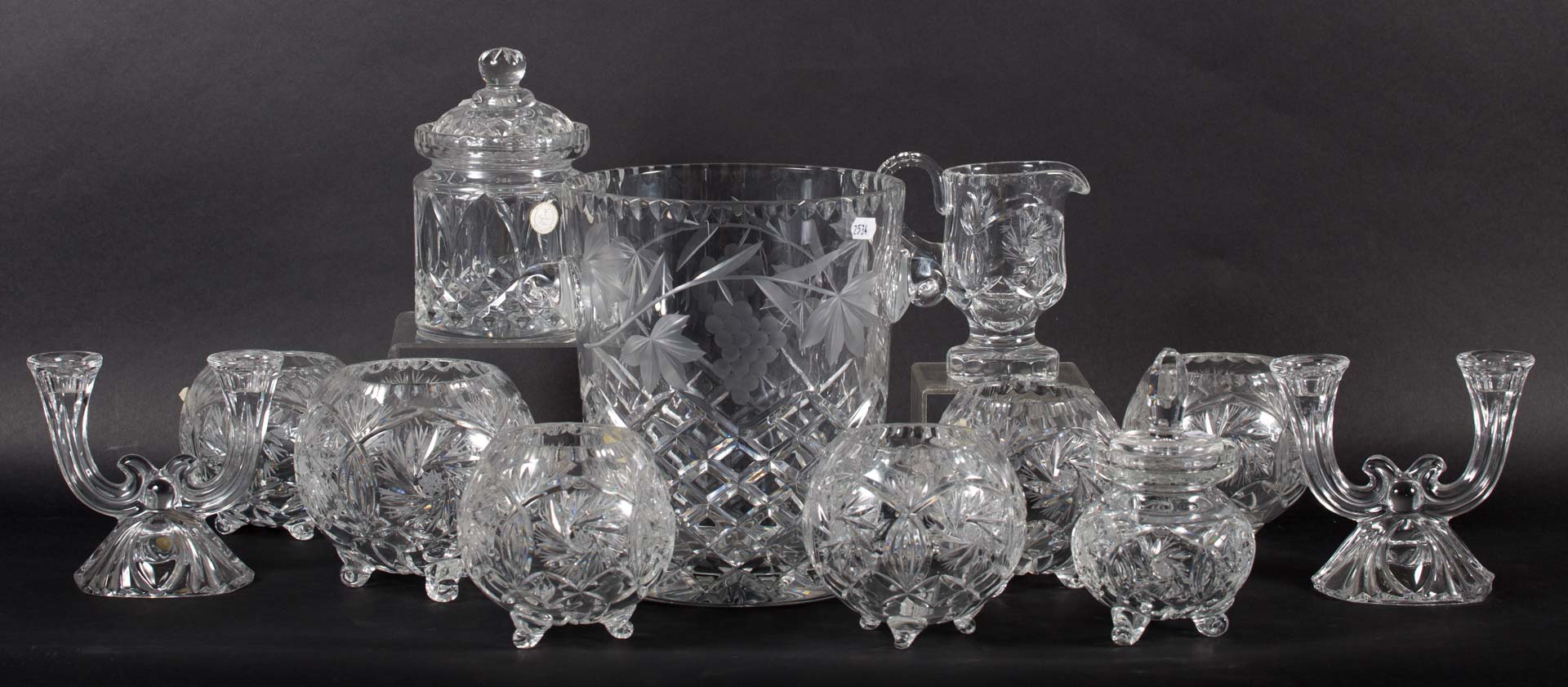 Appraisal: Assortment of etched and pressed glassware Undernumber