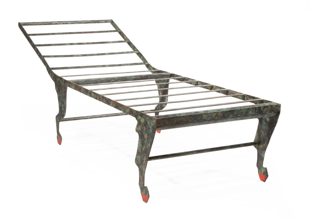 Appraisal: Mario Villa Nicaraguan New Orleans - Patinated Metal Lounge Chair