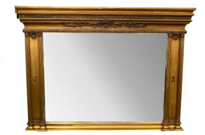 Appraisal: A gilt framed overmantel mirror the moulded cornice above a