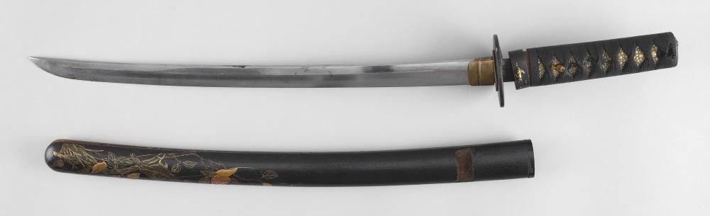 Appraisal: JAPANESE WAKIZASHI AND SCABBARD BLADE LENGTH TOTAL LENGTH JAPANESE WAKIZASHI