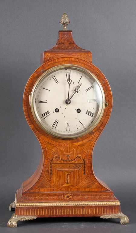 Appraisal: Edwardian marquetry inlaid mahogany mantel clock late th early th