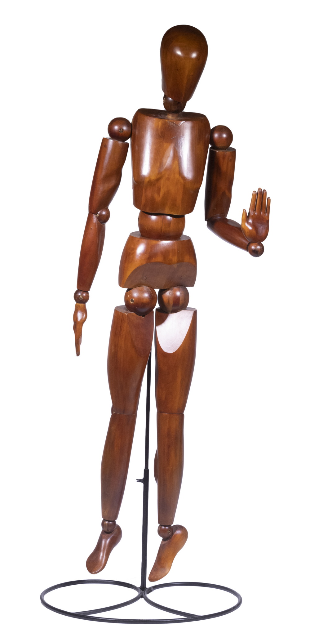 Appraisal: LIFE-SIZE ARTICULATED WOODEN MANNEQUIN British Hand Crafted Artist Halfpenny Mannequine