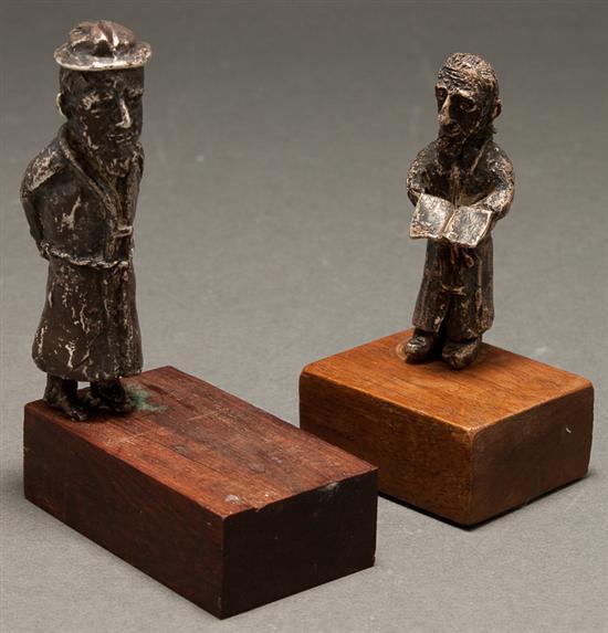 Appraisal: Two cast-silver figures of Chasidic Jewish characters th century one