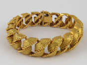 Appraisal: A French hallmarked two colour carat gold bracelet circa approx