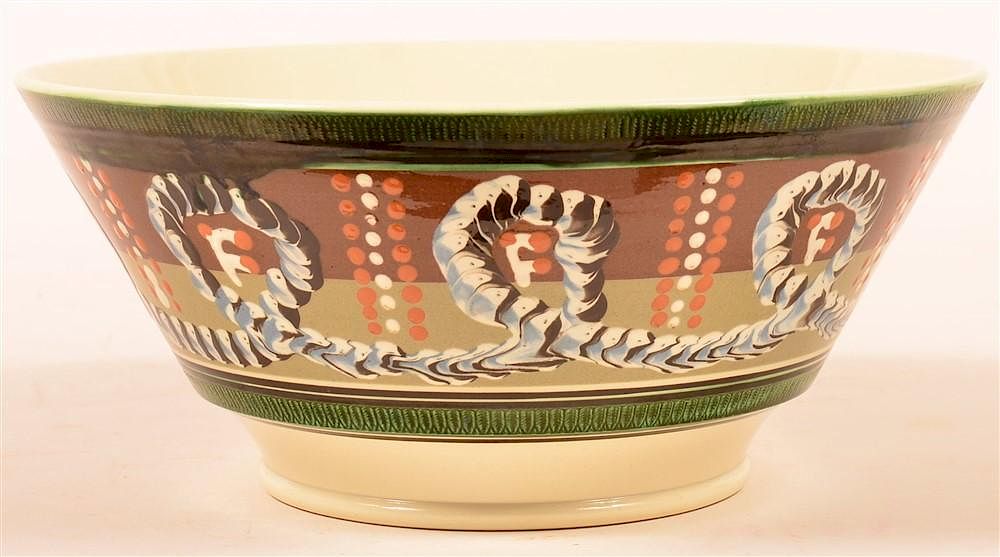 Appraisal: Carpentier Reproduction Mixing Bowl Don G Carpentier Reproduction Earthworm Pattern