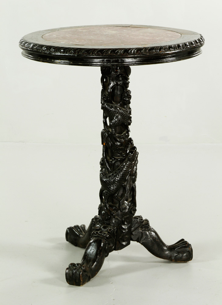 Appraisal: - th C Chinese Dragon Pedestal Table th century Chinese