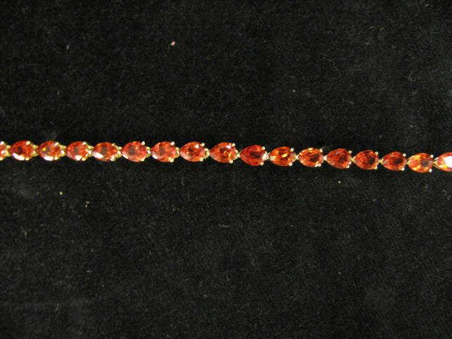 Appraisal: Padparacha Orange Garnet Bracelet lively pear shape gems in k