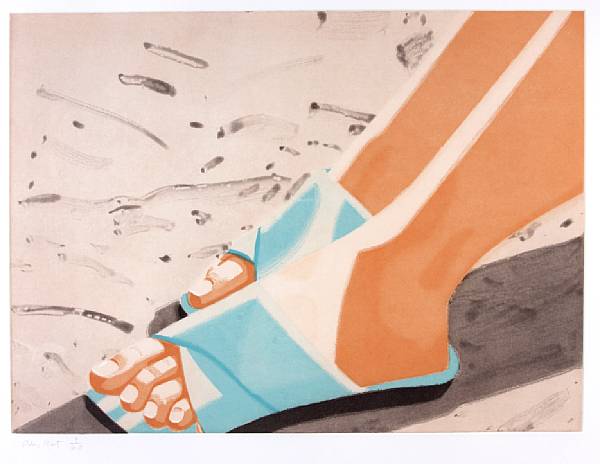 Appraisal: Alex Katz American born Beach Sandals Aquatint and spit-bite aquatint