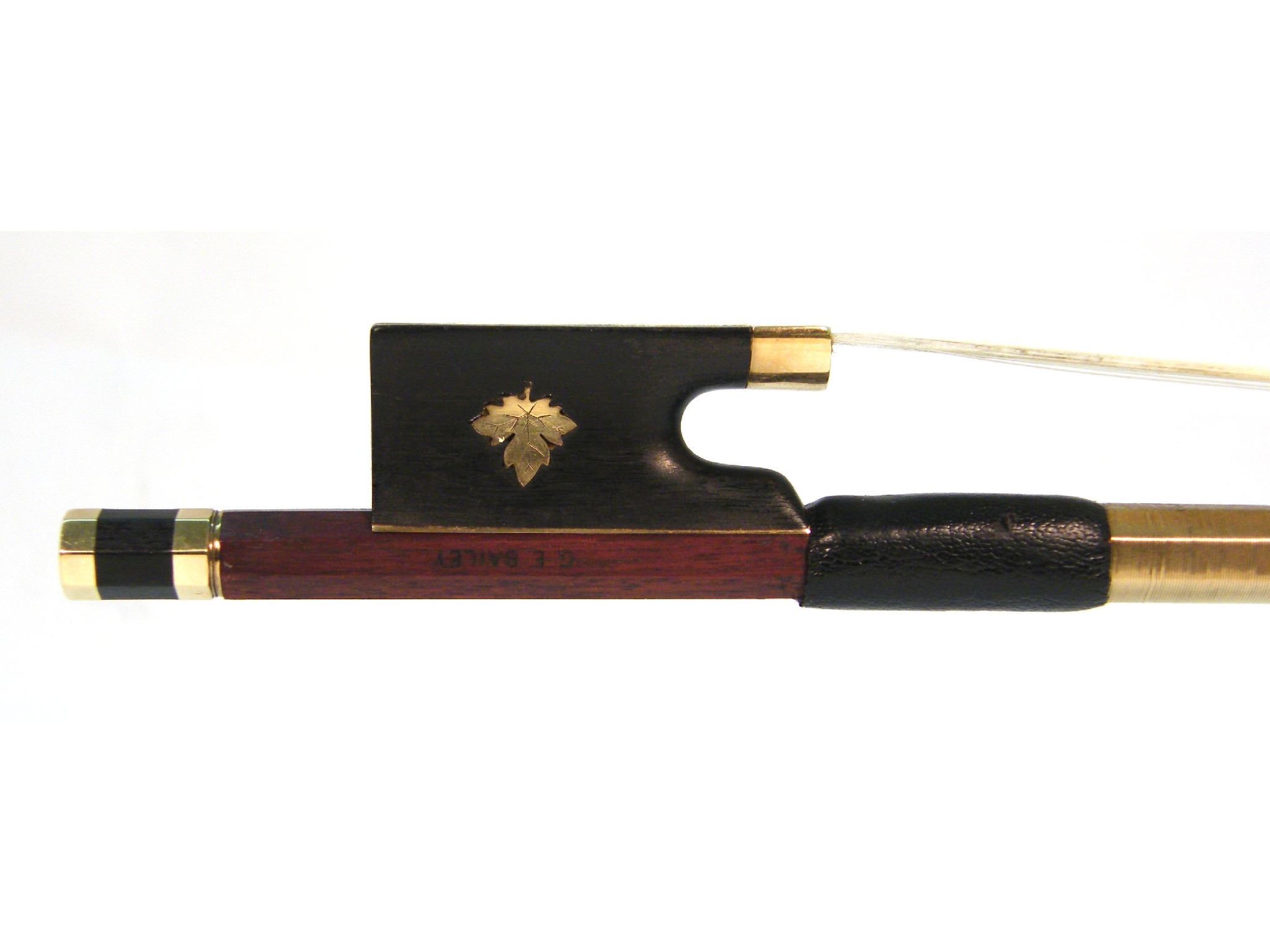 Appraisal: English gold mounted viola bow by and stamped G E