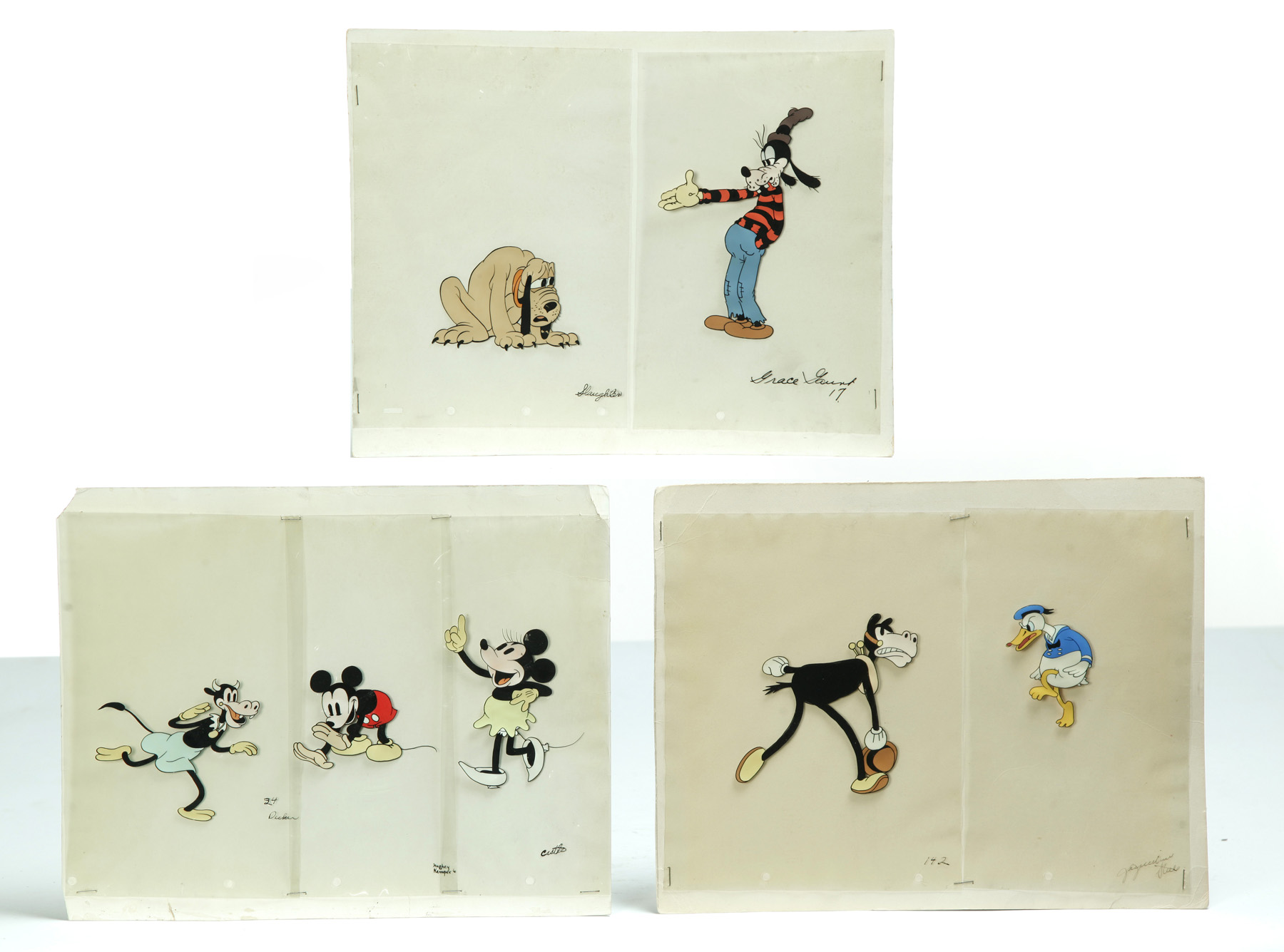 Appraisal: THREE GROUPS OF DISNEY CELLS Mid th century All are