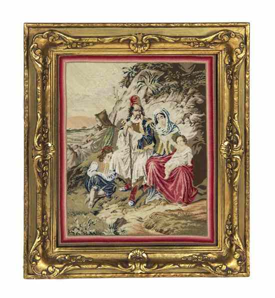 Appraisal: A Continental Needlepoint Picture th th century depicting a Turkish