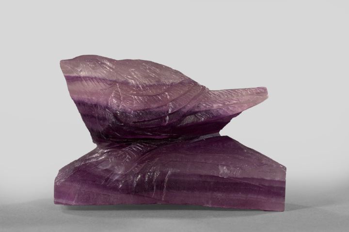 Appraisal: Russian Carved Amethyst Figure of a Sparrow first quarter th