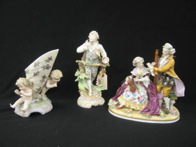 Appraisal: Porcelain Figurines Dresden courting couple German children and man with