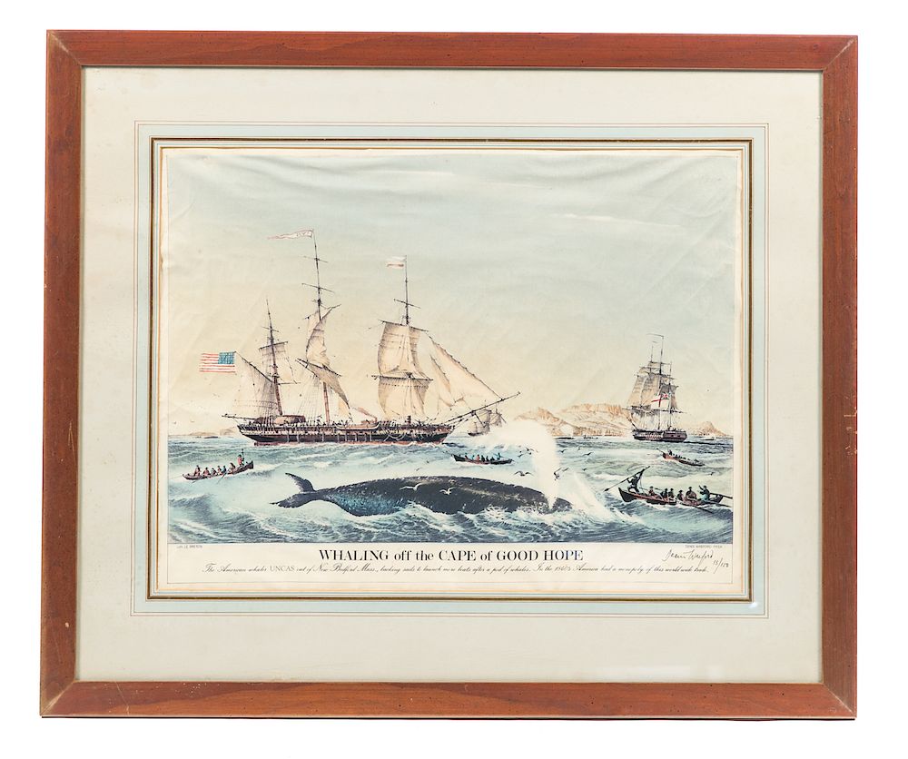 Appraisal: American Whaler Ship Lithograph Good condition with normal wear Please