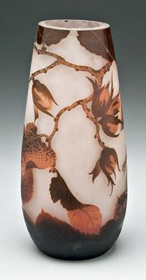 Appraisal: Arsall French art glass vase acid cut back decoration in