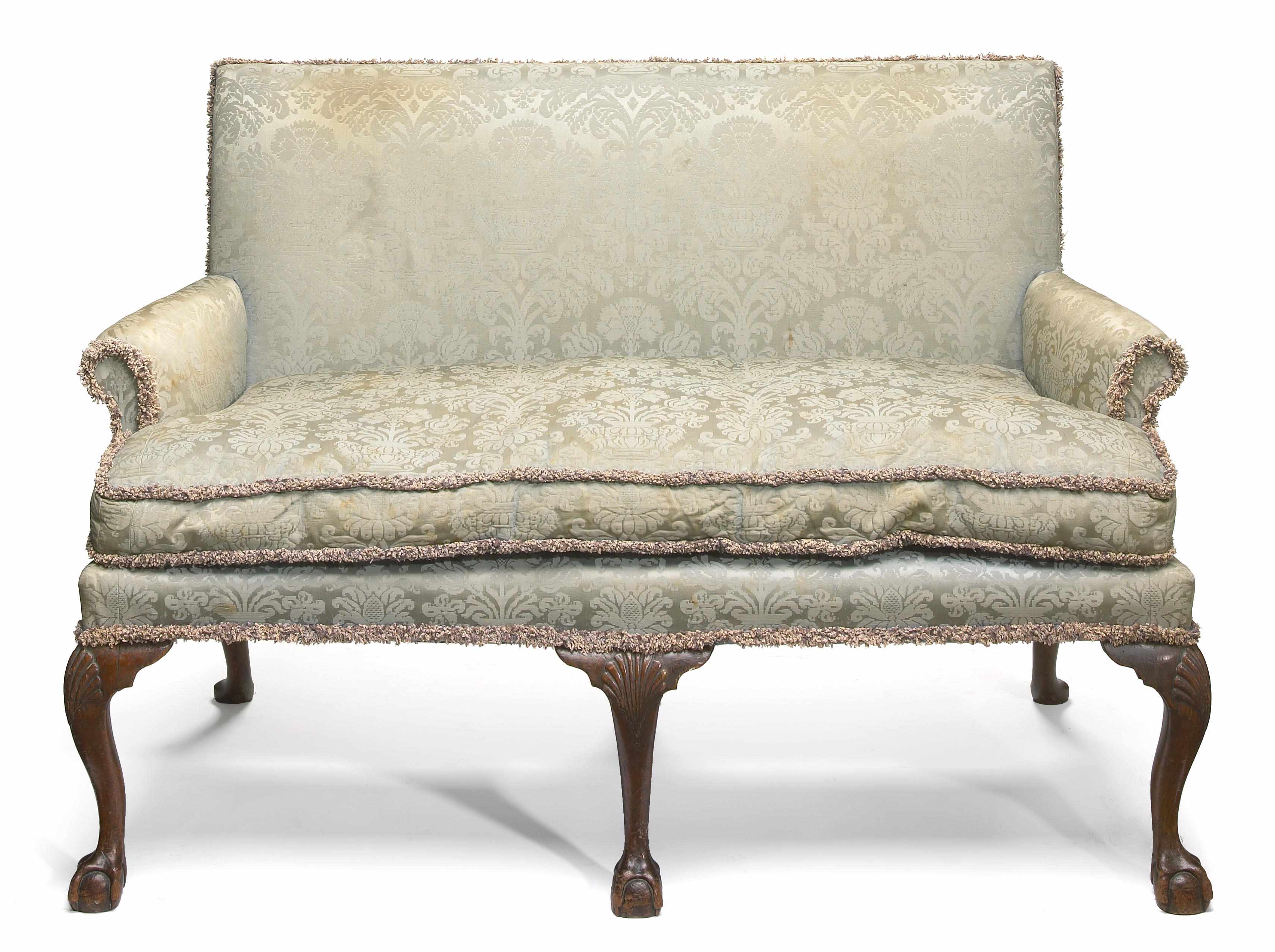 Appraisal: A George II carved walnut settee mid th century With