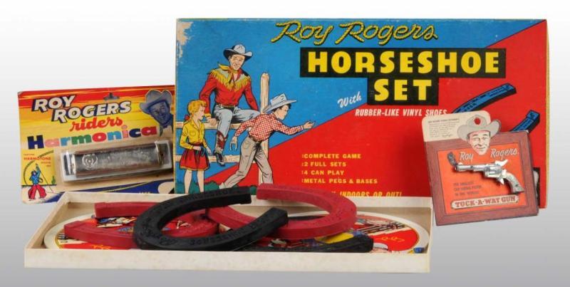 Appraisal: Lot of Roy Rogers Toy Cowboy Items Description Includes horseshoe